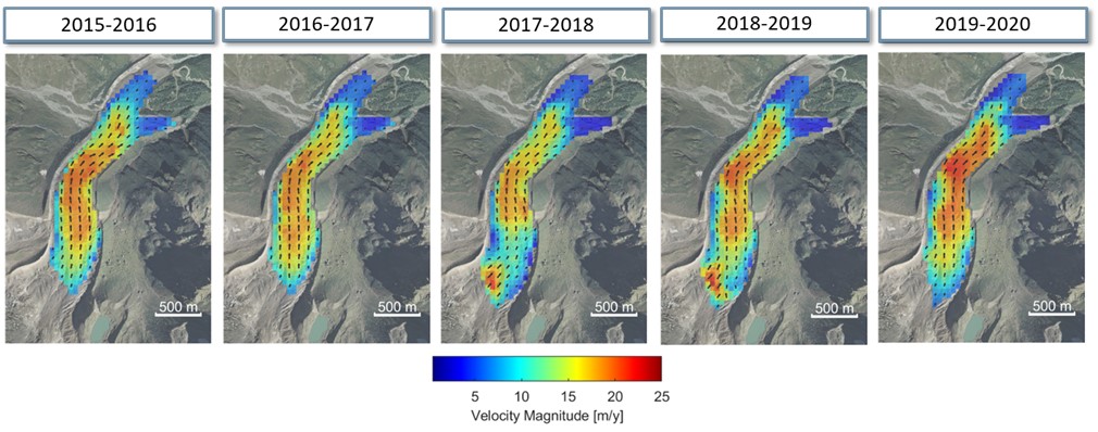 GNSS points survey plan of Belvedere glacier - Graphics map
