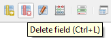 Attribute table delete field button
