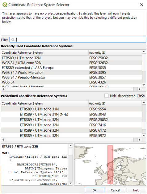 Layer Reference System Settings