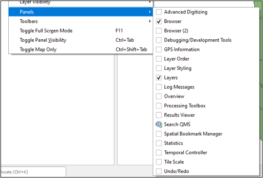 QGIS View Settings