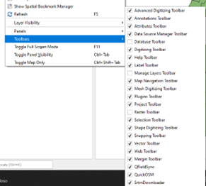 Visibilità toolbars